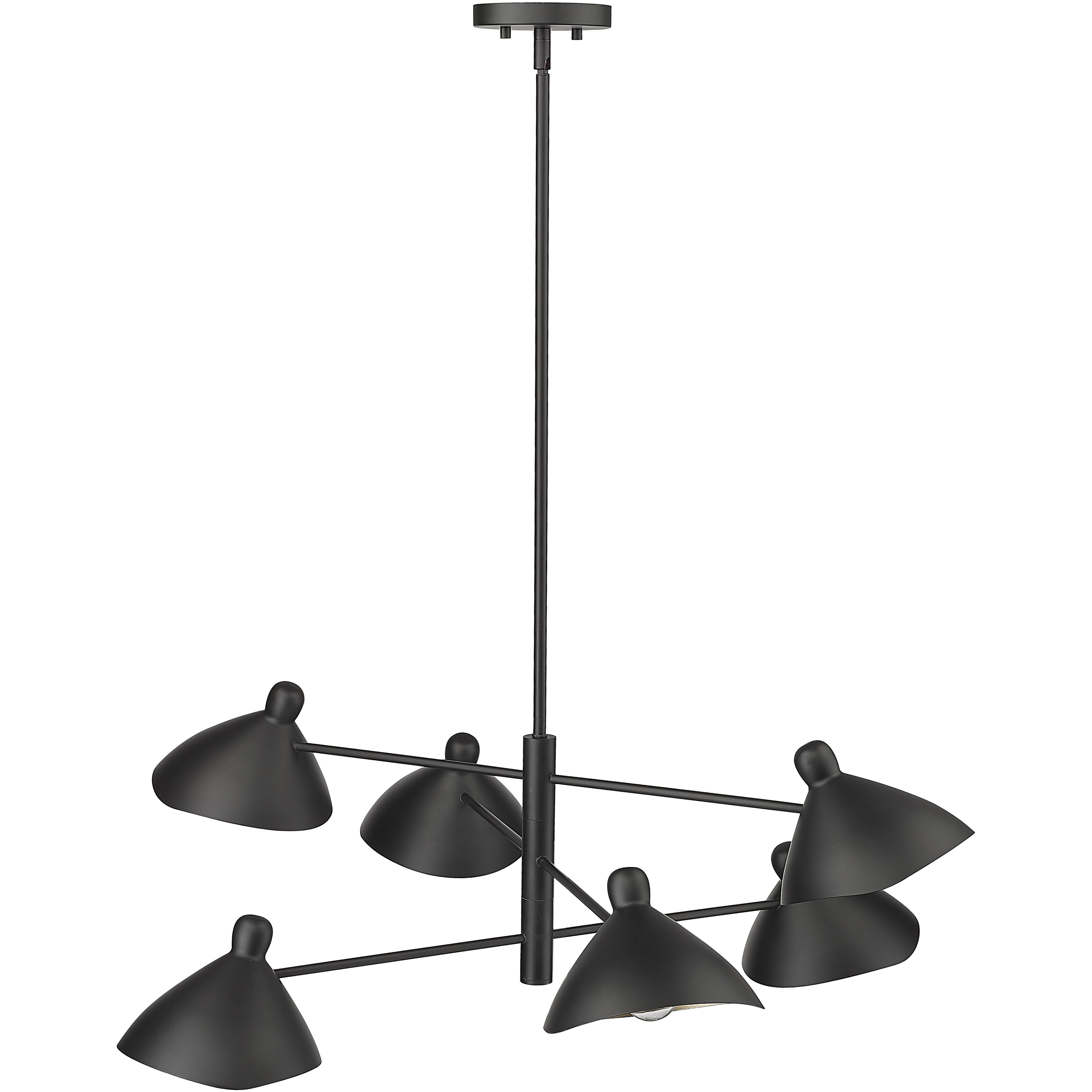 Warhol 6 Light 35 inch Matte Black Chandelier Ceiling Light